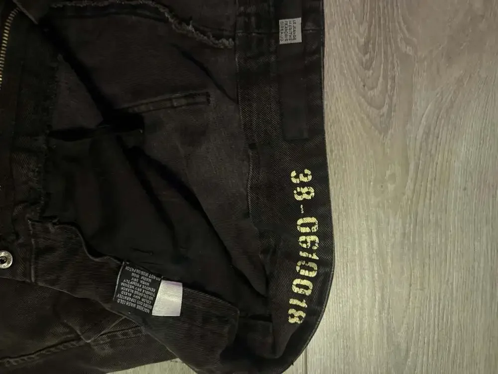 Vintage Le Jean De Marithé + François Girbaud Black Denim Tape Cargo Shorts